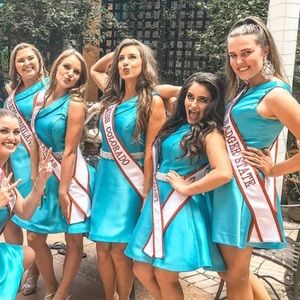 Blue one shoulder Ashley Lauren cocktail